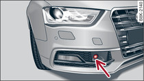 Front of Audi A4: Radar sensor